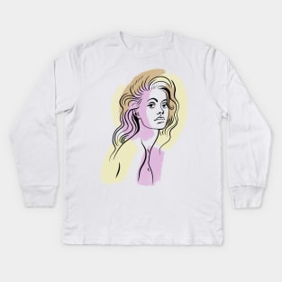 Line art Kids Long Sleeve T-Shirt